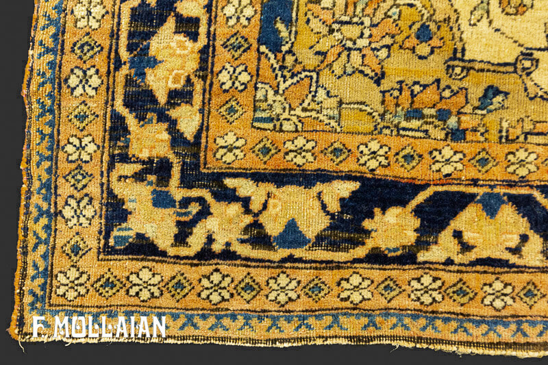 Antique Persian Kashan Mohtasham Rug n°:17285636